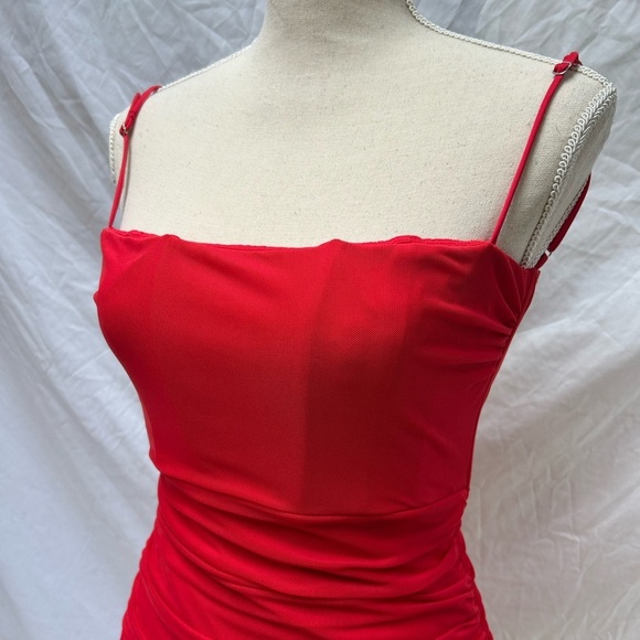 Lucy in the Sky Bodycon Corset Lace Up back Ruched Mini Dress Small - Picture 2 of 8